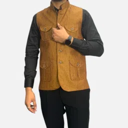 Men Self Design Nehru Jacket-image-35