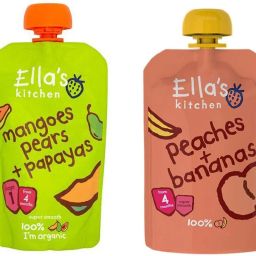 Combo (Pack of 2) - Mangoes Pears & Papayas + Peaches + Bananas Baby Snacks 240 g-image-82