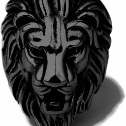 Metal King Lion Ring for Men and Boys Black Lion Head Ring Metal Ring-image-43