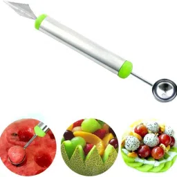 Stainless Steel Melon Cutter with Melon Baller 2 in 1 Fruit Carving Knife Kitchen Tool Set-picture-25