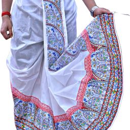 GOURI COLLECTIONS Ready To Wear Pant System PRINTED MAYUR PUCHHA Embellished Men Dhoti-image-81