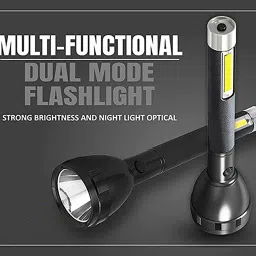 idoleshop 2 in 1 Lithium Long Range Led With 2400mAh Battery Torch image 3