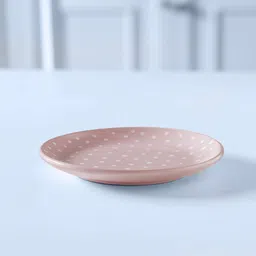 ellementry ceramic breakfast plate polka dots blush Dinner Plate Dinner Plate-picture-0