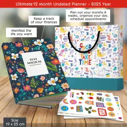 zaslan Undated Daily & Journal to Schedule Day, To-Do List, 2025 Regular Planner 160+ Stickers 231 Pages image 2