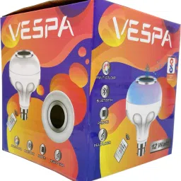vespa Smart LED Music Bulb with Remote - RGB B22 Bluetooth Speaker Lights for Home, 12 Watts Dual Disco Ball image 5