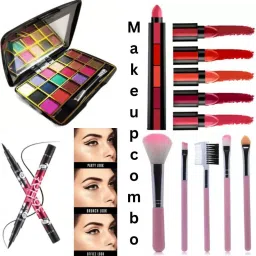 18COLOR EYESHADOW WITH 5IN1 MATTE LIPSTICK EYELINER & MAKEUP BRUSH-image-4