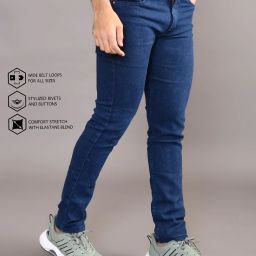 Men Regular Mid Rise Dark Blue Jeans-image-33