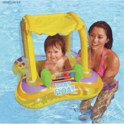 vw intex VW Inflatable Baby Float With Sunshade Canopy, SIZE : 32" X 26"(81cm x 66cm) Inflatable Pool Accessory image 3