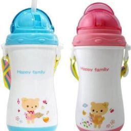 Baby Soft Straw Sipper White Anti Spill Sippy Cup with Adjustable Strap for Baby & Kids Water Bottle/Juice Sipper BPA Free 350ML (Pack of 2)-image-78
