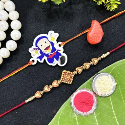 Designer RIDNEW_HARSHER_BK2_036A Assorted Rakhi, Chawal Roli Pack Set-image-38