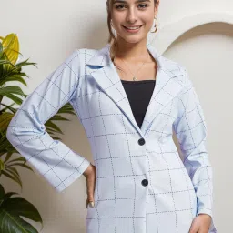 Women Printed Tuxedo Style Casual Blazer-image-84