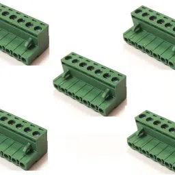 (Pack of 5) Pitch Right Angle Screw Terminal Block Female Connector 300V/15A, 28-12 AWG 5085 Connecrtor Plug In Type Screw-6