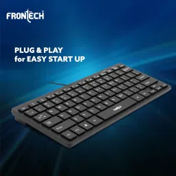 Frontech Membrane Keys Wired Mini Keyboard | 78 Keys | USB Plug & Play | Ergonomic Design Wired USB Standard Desktop Keyboard Compatible with Desktop, Laptop, Mac stand support,KB-0041 Mini Keyboard | 78 Membrane Keys | USB Plug & Play | Ergonomic Design image 4