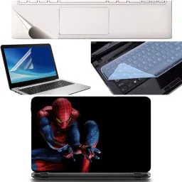 SDM 4in1 Combo of (black backgraund spider-man portrait )Laptop Skin with Palmrest Skin, Laptop Screen Guard and Key Guard for All Laptop - Notebook Combo Set Combo Set-image-31