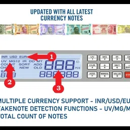 Drop2Kart Dual Motor+Dual LCD Cash Counter, ADD/BATCH Mode & Talking Func. Note Counting Machine image 2