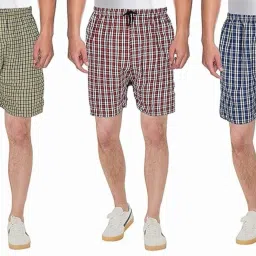 Pack of 3 Checkered Men Multicolor Regular Shorts-picture-28