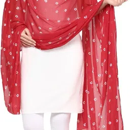 Chiffon Printed Red Women Dupatta-picture-6