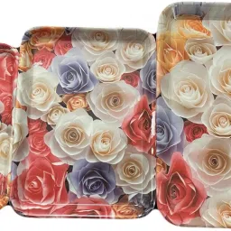 White Print Melamine Breakfast Serving Tray, Set Of 3 Morning Asian Series Tray Tray-25