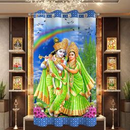 214 cm (7 ft) Polyester Room Darkening Door Curtain Single Curtain-image-1