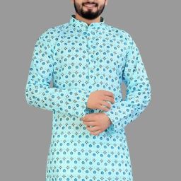 Men Printed Cotton Blend Straight Kurta-image-13