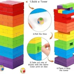 Soft Building Block Tower Game – Multicolor Stacking Toy-image-1