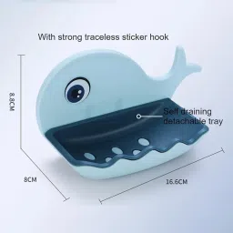 Fish Shape Cute Adhesive Waterproof Wall Mounted Soap Dish(PACK OF 1)-image-84