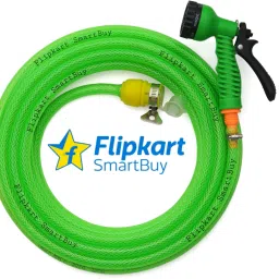 10 Meter (32 feet) Braided Pipe (Diameter :½’’,0.5 inch,12 mm) Flexible Pipe : Water Tap Adapter, 7 Pattern Spray Gun and Braided Green Garden Hose Pipe-12