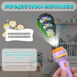 thrivanta 6 Slides, 48 Patterns Projector Flashlight Torch, Kids Projection Light Type 8 W 14 cm Tube Light image 5