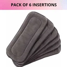 5 Layer bamboo charcoal Inserts Liners - New Born-pack of 6-20