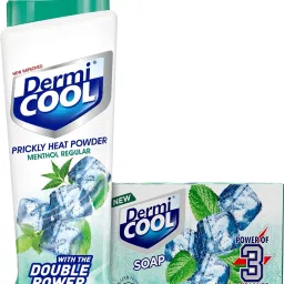 Cooling Combo Pack: 125g Each Soap (5 Bars) + Menthol Prickly Heat Powder 400 GM-7