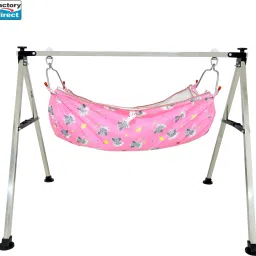 CR101 Fordable Baby Cradle with Cotton Hammock Net, Steel Kada, Rubber pad-21
