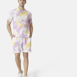 campus sutra Men Top & Shorts Set Multicolor Solid-picture-39