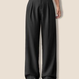 dimpy garments Women Regular Fit Black Polyester Trousers-picture-7