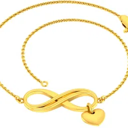 PC Chandra Jewellers Dainty Infinity Loop Yellow Gold 14kt Bracelet-27