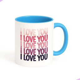 love you design, romantic gift for girlfriend, wife, husband (Sky Blue) Ceramic Coffee Mug-image-94