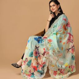 Organza Printed Multicolor Women Dupatta-image-64
