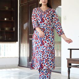 dhibha Women Viscose Rayon Kurta Pant Set-picture-2