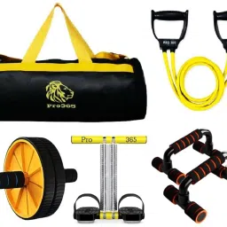 Double TT, Pushup Bar,ToningTube, Abdominal Wheel with Adjustable Duffle Gym Bag Fitness Accessory Kit Kit-2