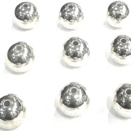 Silver Plated Plain Amla {Moti 9 pcs Diameter 1 cm} Decorative Showpiece-1 cm-image-11