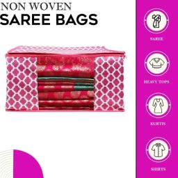 Champaran Industries Storage Space SaverSaree Cover, Cloth Organizer Cotton Laundry Bag-image-81