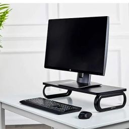 Indian Decor 29740 Wood Monitor Screen Riser Stand esktop Stand with Keyboard Storage 29740 Wood Monitor Laptop Stand-23
