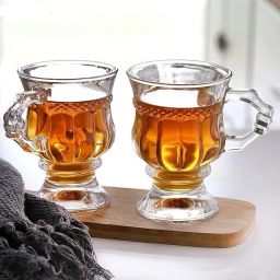 (Pack of 2) Glass Round Crystal Clear Glass Tea Cup 150 ML Glass Set Water/Juice Glass-image-61