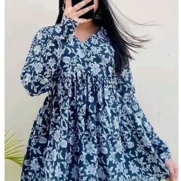 Floral Print Cotton Blend Women Kaftan-image-24