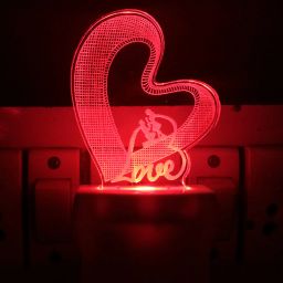 3D Illusion LED Light Night Lights for 7 Colors Led Changing Lighting Bedroom Decoration Decorative Lighting Gifts for Boys Girls Kids Baby Friends LOVE COUPLE WITH HEART Night Lamp-image-78