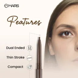 mars Oh Brow Dual-Ended Eyebrow Pencil With Spoolie, Long-Lasting & Easy Glide image 3