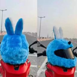BUNNY COVER ONLY FOR FULL FACE CLASSY(BLUE RABBIT) Motorsports Helmet (Blue) Helmet Buckle Clip-image-52