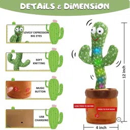 Dancing Talking Cactus Plush Toy, Wriggle, Singing, Repeat What You Say-545-image-89