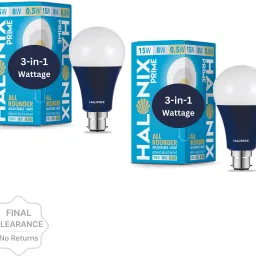 halonix 15 W, 8 W, 0.5 W Basic Round B22 LED Bulb image 2