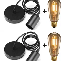 LED E26/E27 Holder Ceiling Pendent Light for Screw Holder Bulb, With Bulb, 2 Pendants Ceiling Lamp-image-69