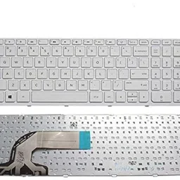 WISTAR Compatible for HP Pavilion 15 15-A 15-E 15-F 15-G 15-H 15-N 15-R 15-S Series, 250 G3, 255 G3, 250 G2, 255 G2 749658-001 PK1314D2A00 TPN-Q118,TPN-F113 (White) with Frame Laptop Keyboard Replacement Key-10